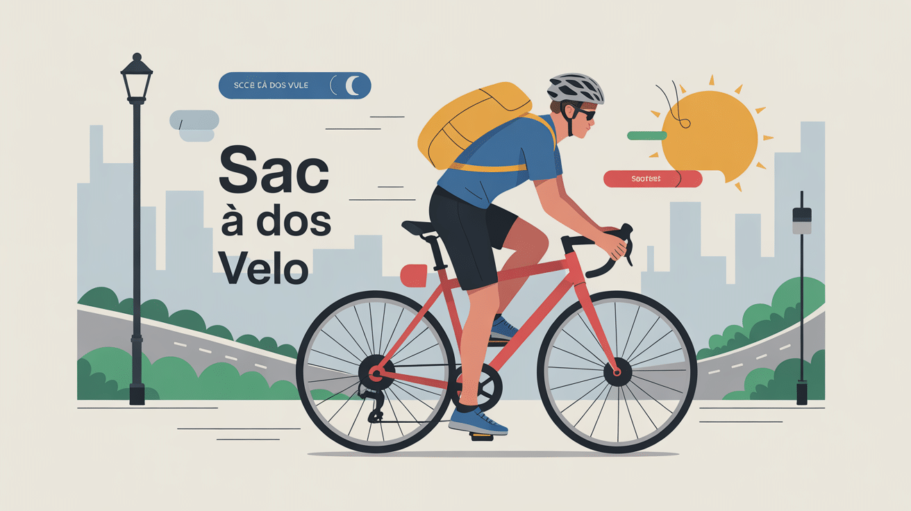 Sac a dos velo illustration cycliste urbain