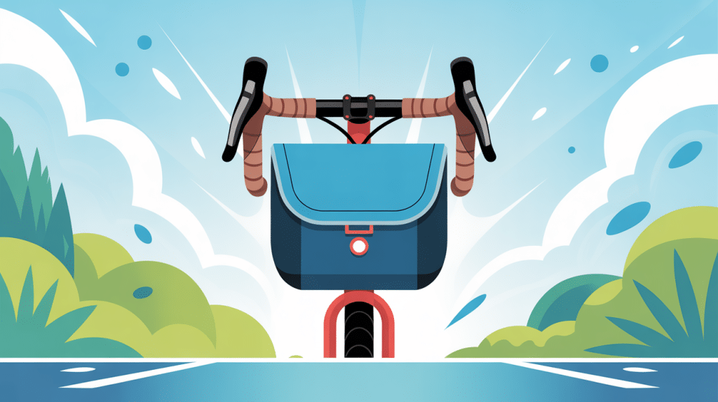 Illustration sacoche velo guidon moderne confort organisation pluie