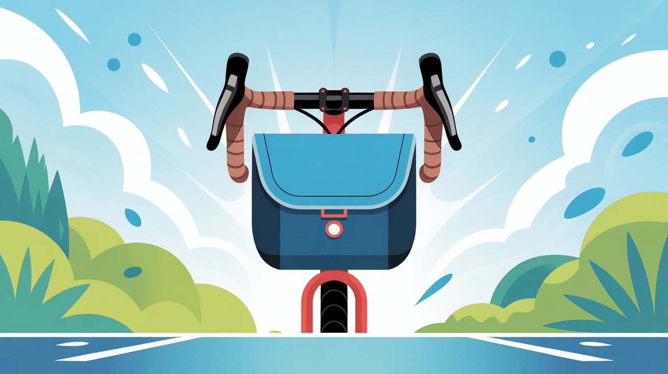 Illustration sacoche velo guidon moderne confort organisation pluie