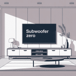 subwoofer zero discret sous meuble TV dans salon design