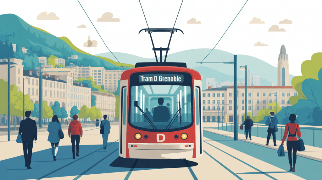 tram d grenoble traversant la ville campus hopital centre