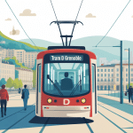 tram d grenoble traversant la ville campus hopital centre