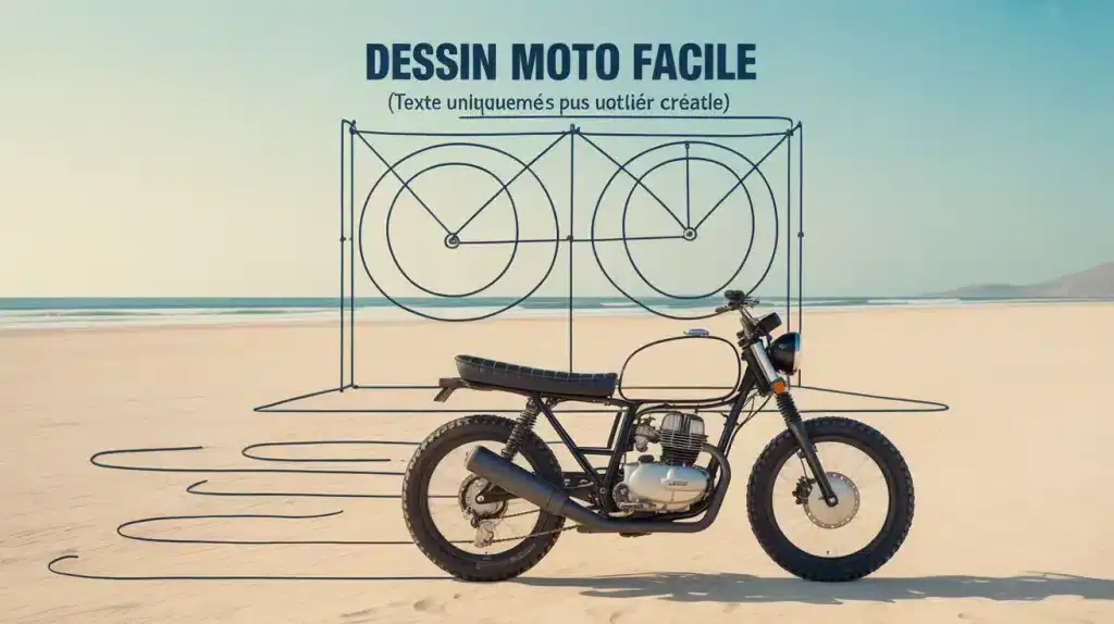 Dessin moto facile : formes géométriques vers outline de moto