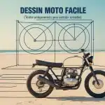 Dessin moto facile : formes géométriques vers outline de moto