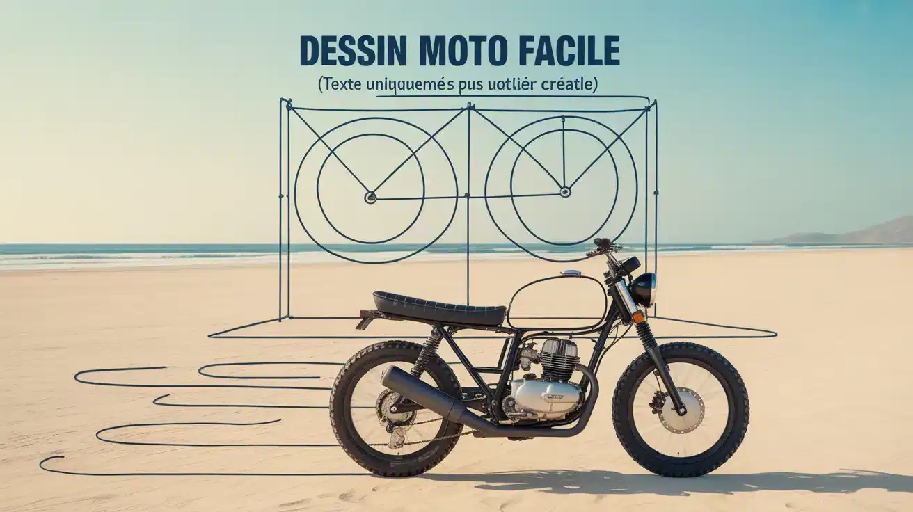 Dessin moto facile : formes géométriques vers outline de moto