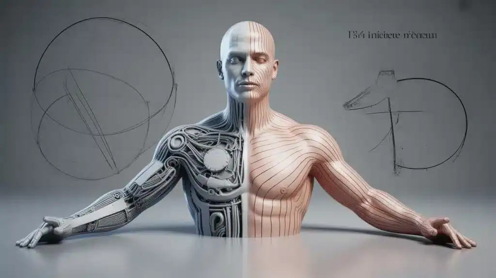 Tatouage mécanique avec illusion 3D technique