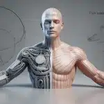 Tatouage mécanique avec illusion 3D technique