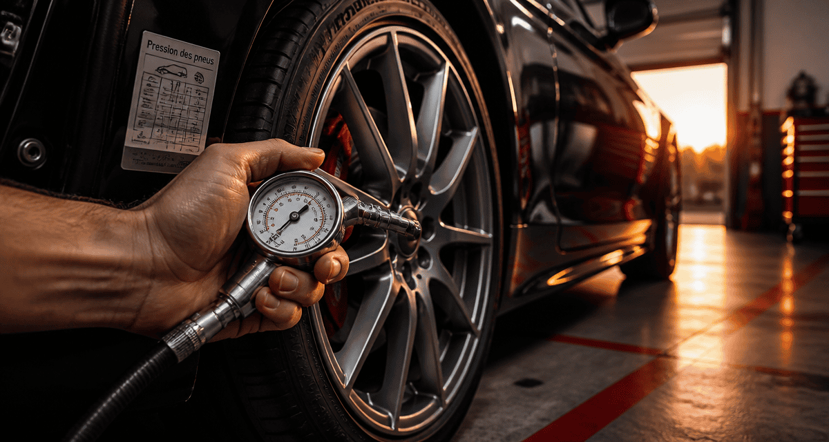 Contrôle pression pour pneu voiture sportive