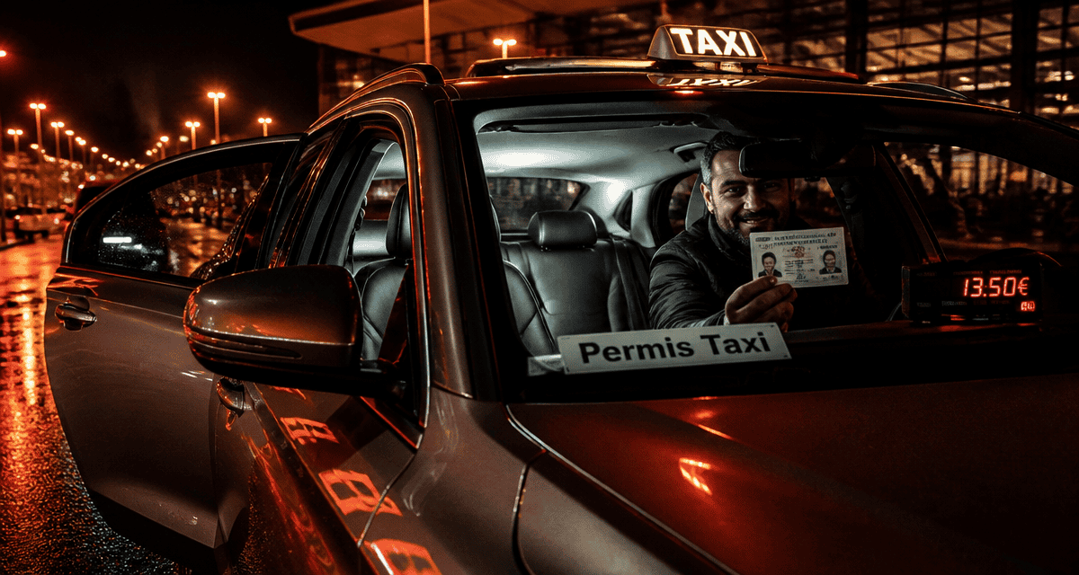 permis pour taxi moderne gare nuit