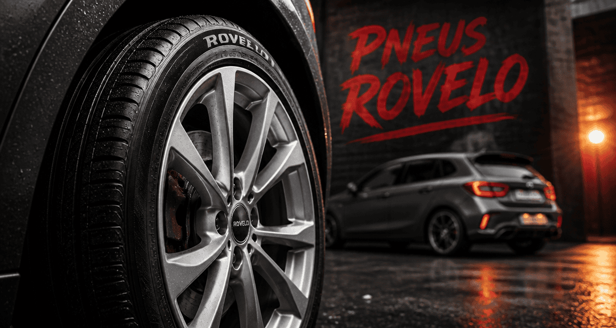 pneu rovelo avis gros plan sur parking urbain
