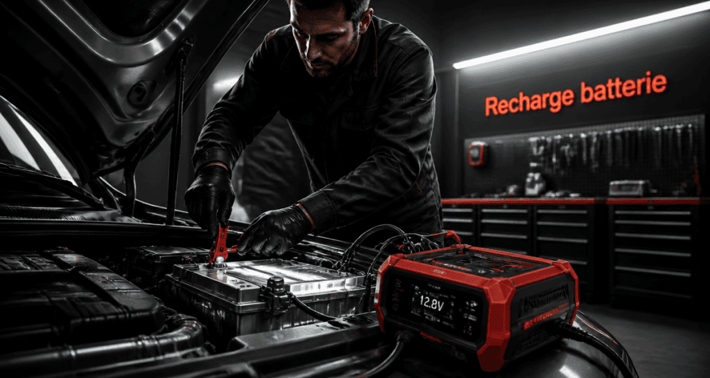 recharger batterie voiture homme chargeur intelligent