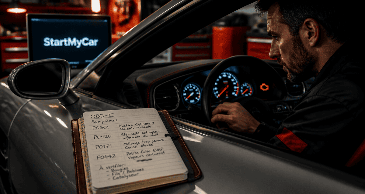 startmycar diagnostic tableau de bord voiture