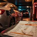 Différence entre hybride et hybride rechargeable : HEV vs PHEV, prise de recharge