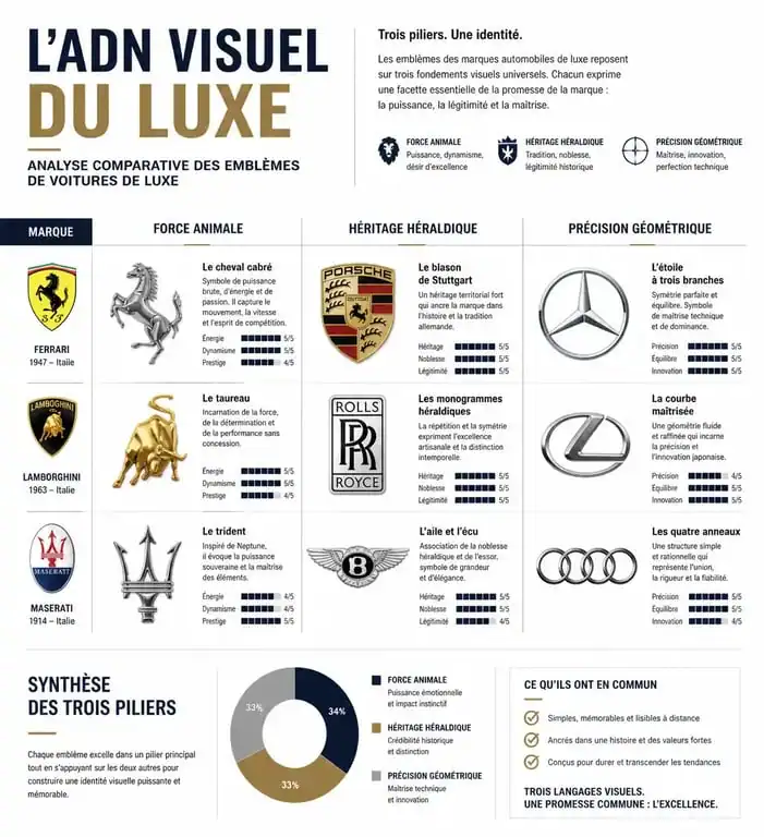 Analyse comparative des logos de voitures de luxe et leur symbolique