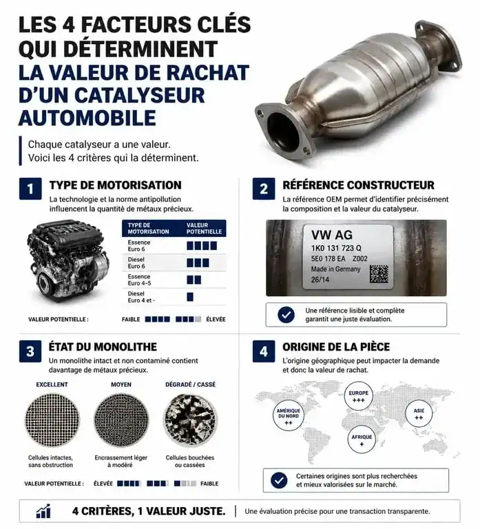 Facteurs déterminants pour le rachat de catalyseur automobile usagé