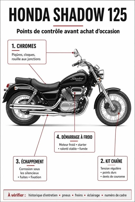 Points de contrôle pour l'achat d'une Honda Shadow 125 d'occasion