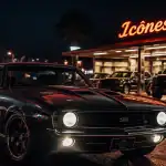 marque voiture americaine muscle car nuit