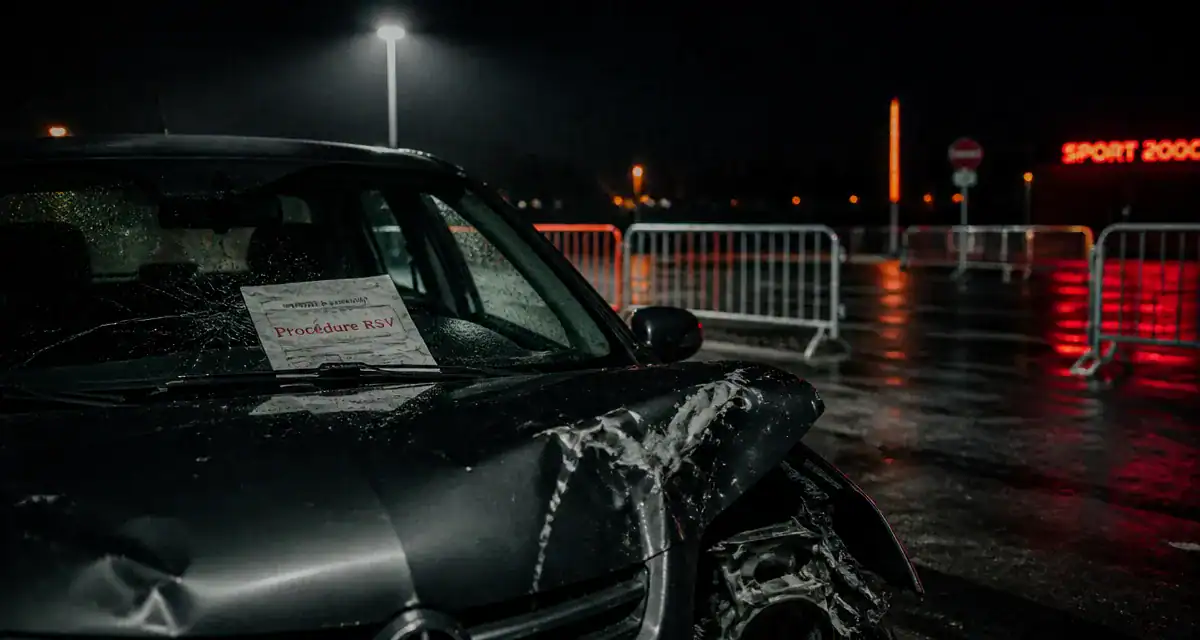 rsv voiture accidentée sous lampadaire