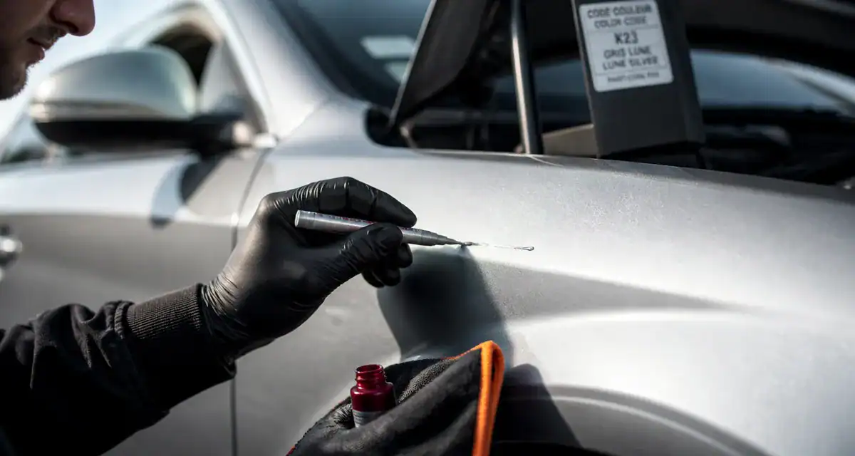stylo retouche peinture sur rayure carrosserie