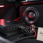 Ampli pour caisson de basse voiture, classe D compact, câbles et fusible