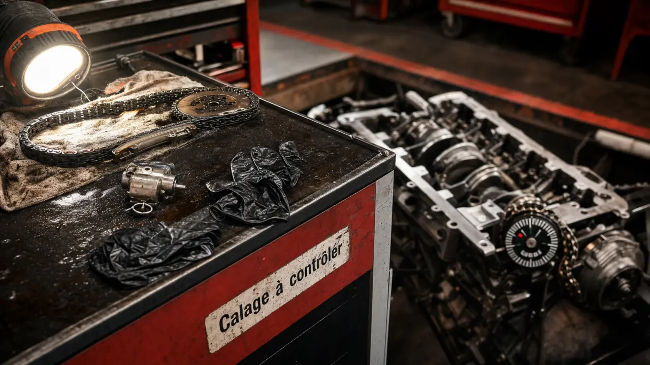 Chaîne de distribution décalée symptôme : arrêt moteur à contrôler