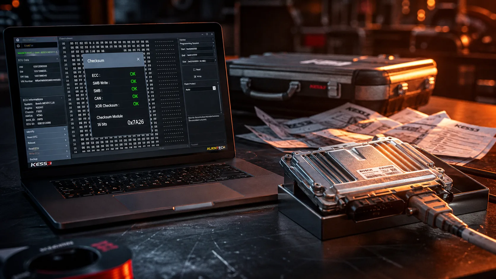 Logiciel reprogrammation moteur : Kess V2, MPPS ou Winols (ECU)