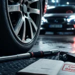 Symptôme voiture qui a pris un trottoir : roue avant et jante rayée