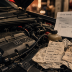 Voiture puretech : courroie bain d’huile et facture de contrôle sur moteur