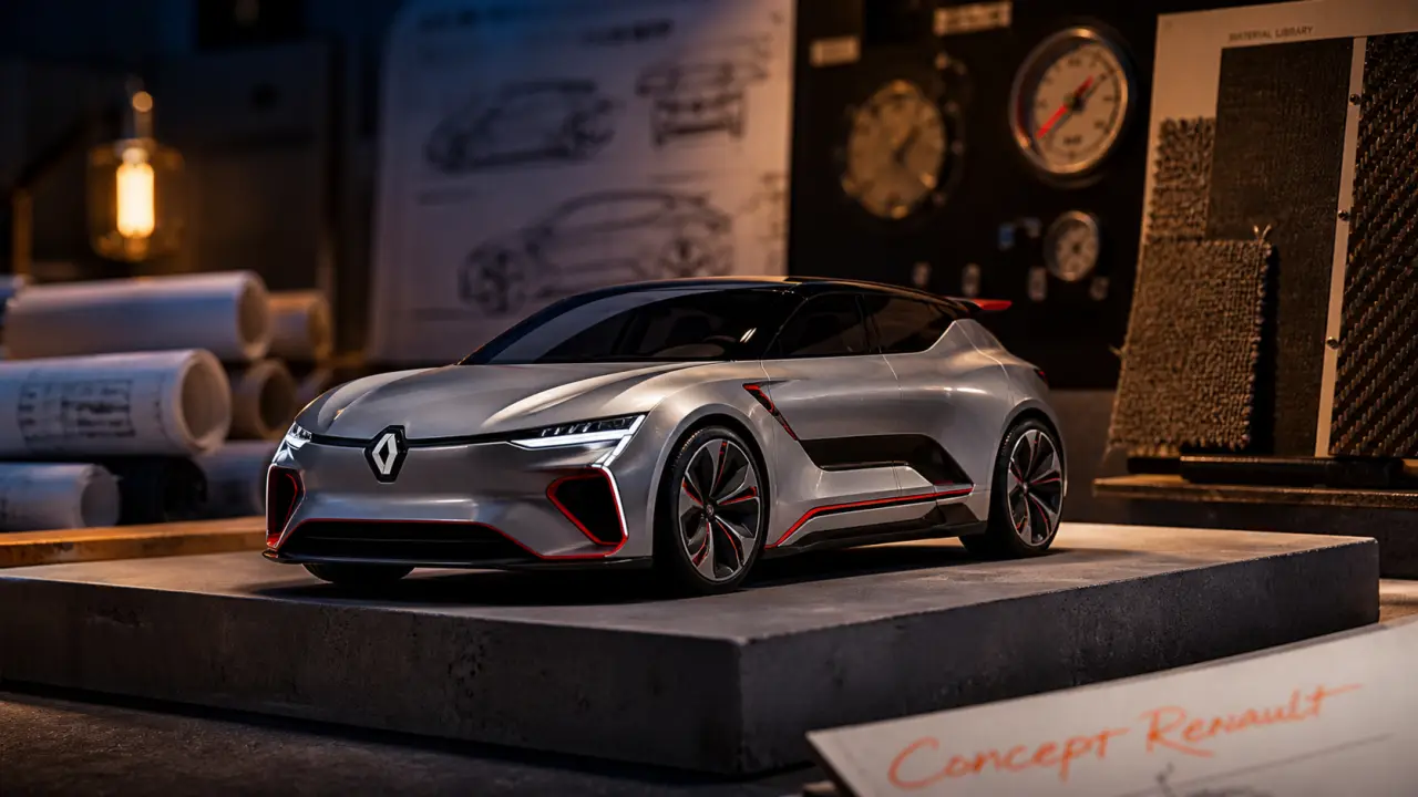 Concept car Renault électrique et hydrogène, maquette en studio
