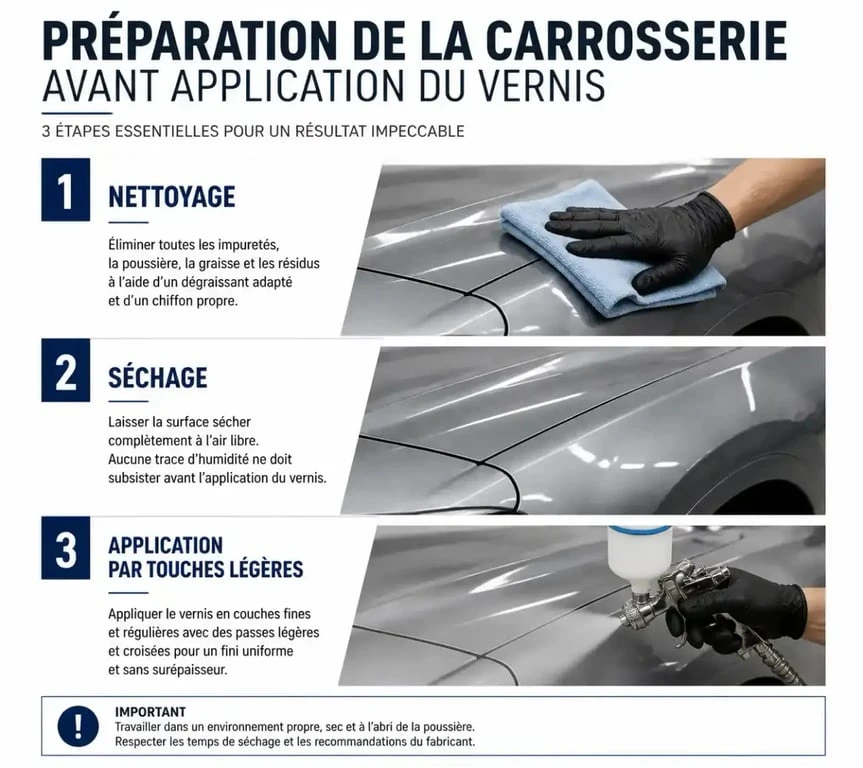 Étapes de préparation pour une retouche de vernis voiture réussie