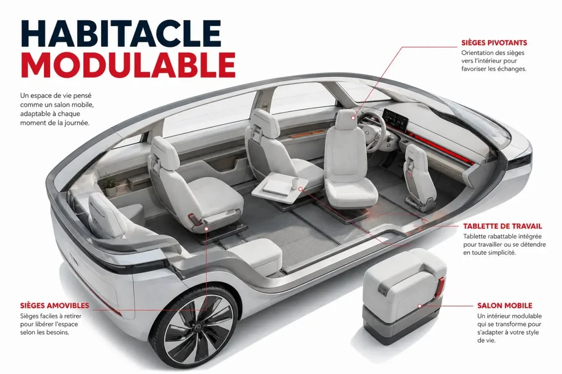 Intérieur modulable d’un concept car Citroën