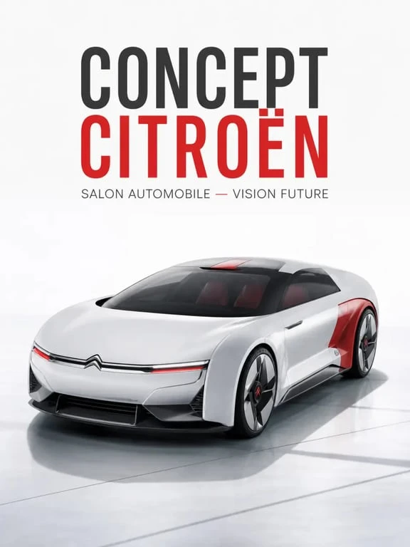 Concept car Citroën futuriste exposé en salon automobile