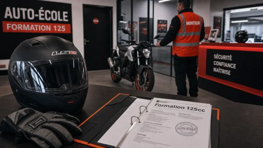 Formation 125cc : prix, 7 heures, permis B et frais à vérifier avant de réserver