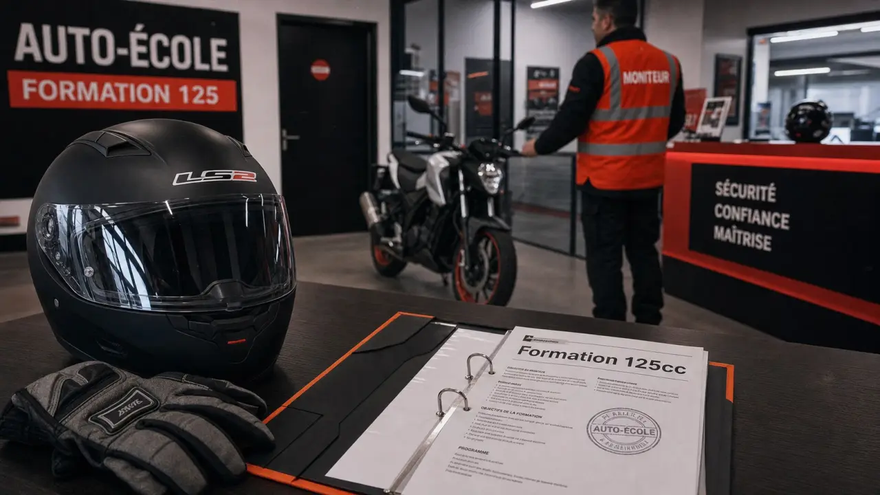 Formation 125cc prix, 7 heures, permis B en auto-école