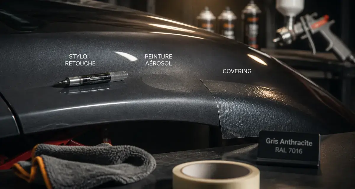 Voiture gris anthracite : 3 méthodes pour carrosserie pro