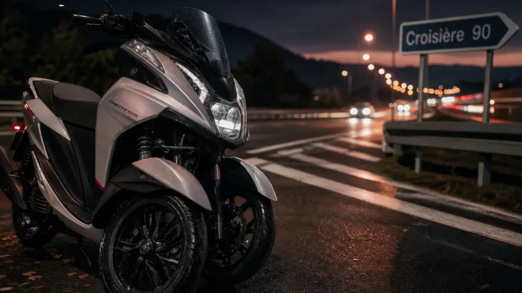 Yamaha Tricity 125 vitesse max : 90 km/h de croisière, la ville à l’aise et la voie rapide sous réserve