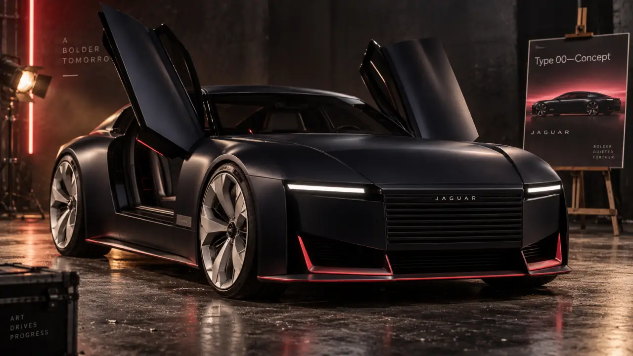 Concept car jaguar Type 00 électrique, vue 3/4 avant