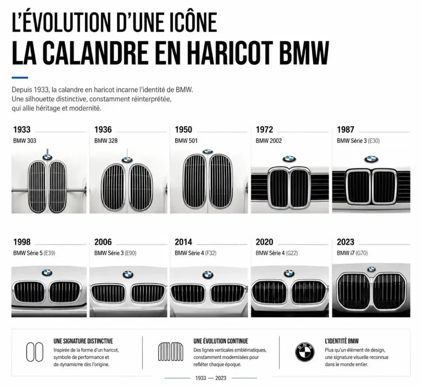 Évolution de la calandre en haricot BMW dans le design automobile