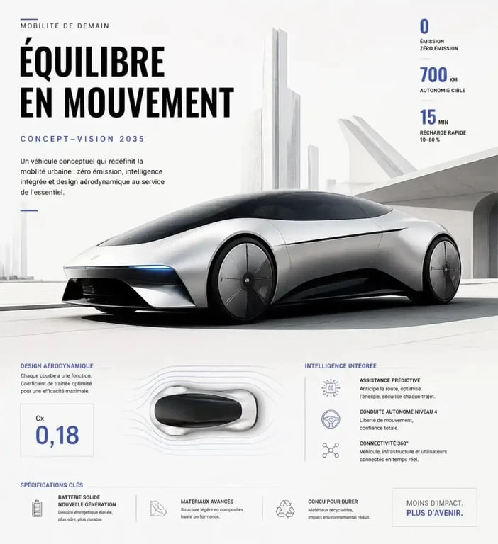 Design futuriste d'un concept car automobile
