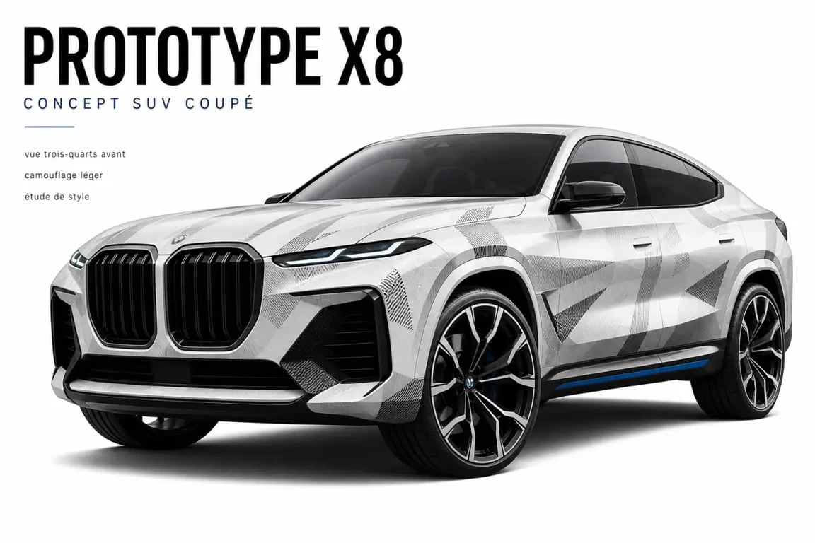 BMW X8 prototype au design coupé et statutaire