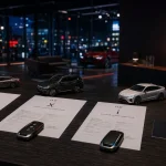 gamme bmw Série X i ou M en showroom BMW, nuit