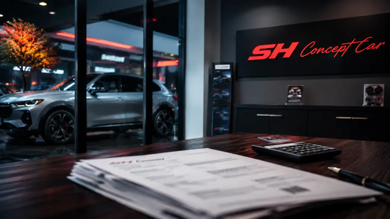 SH Concept Car : documents de financement et garanties en salle de vente