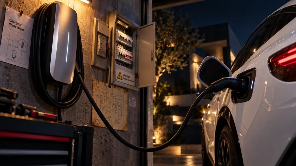 Chargeur domestique pour voiture électrique : prise renforcée, borne murale ou câble mobile ?